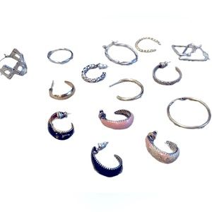Lot #1 of single hoop earrings all styles 80s 90s contemporary
